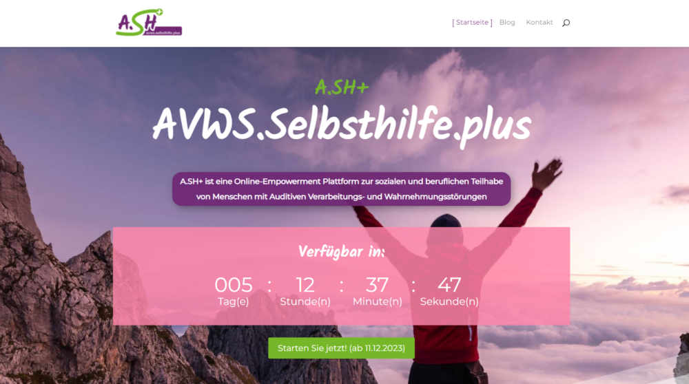 Ansicht der Startseite der Plattform.